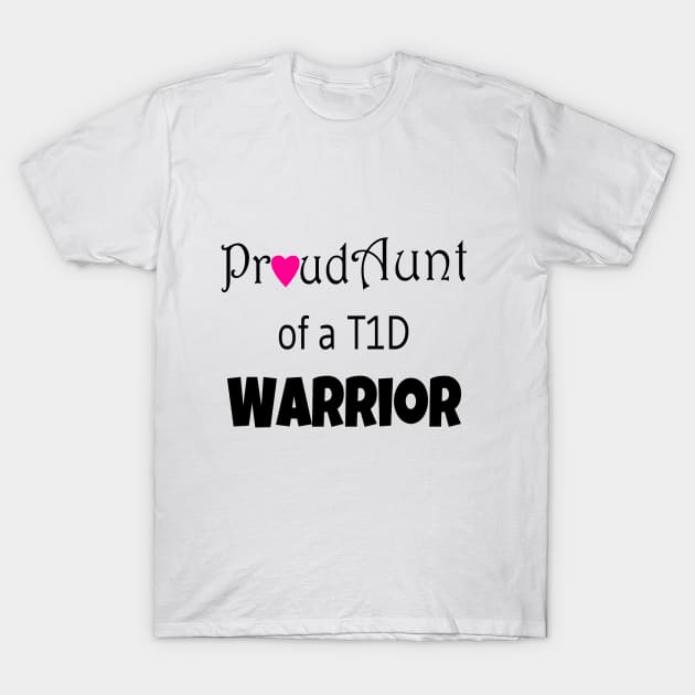 Proud Aunt - Black Text - Pink Heart T-Shirt by CatGirl101